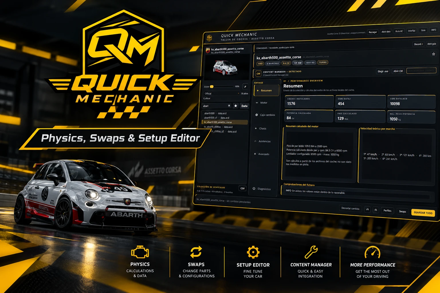 Quick Mechanic - Physics, Swaps & Setup Editor