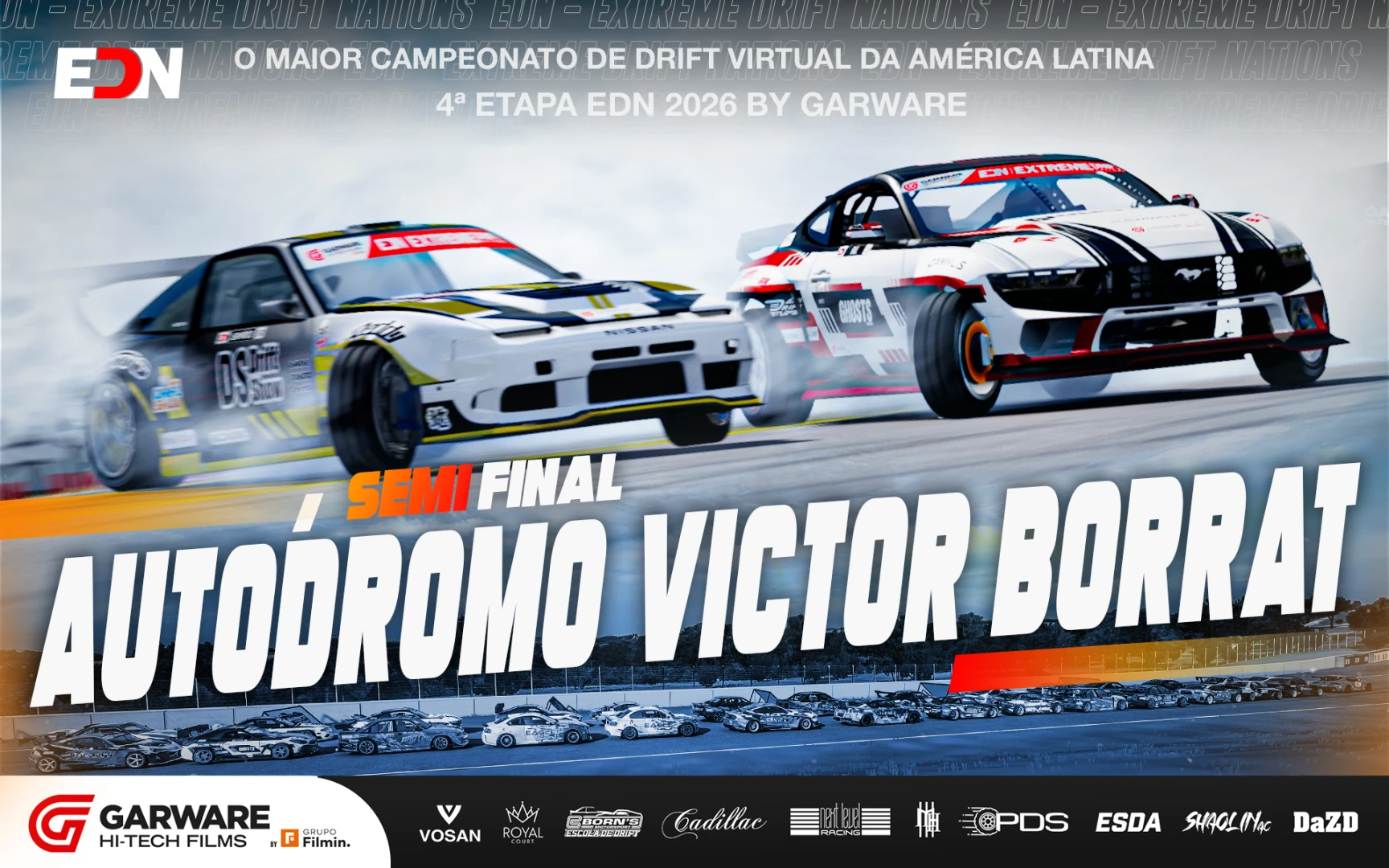 ESTÁ CHEGANDO O GRANDE DIA, as verdadeiras disputas pelo Título! Vem aí a SemiFinal da temporada 2026 EDN nos dias 08 e 09 de Agosto no Autódromo Victor Borrat Fabini 🔥